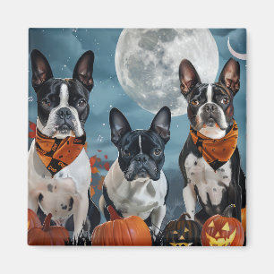 boston terrier Halloween Kuslig Magnet