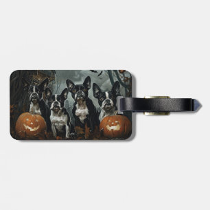 Boston Terrier Halloween Natt Hund Delight Bagagebricka