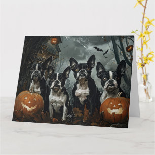 Boston Terrier Halloween Natt Hund Delight Kort