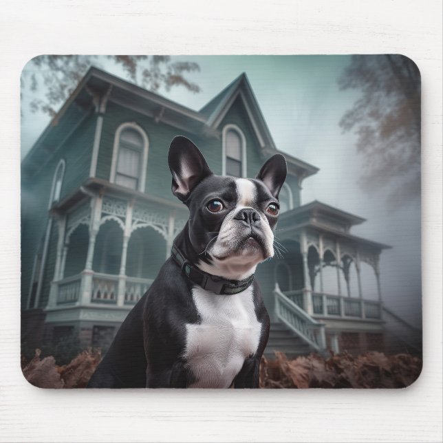 Boston Terrier Halloween Scary Musmatta (Framsidan)