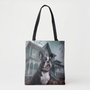 Boston Terrier Halloween Scary Tygkasse