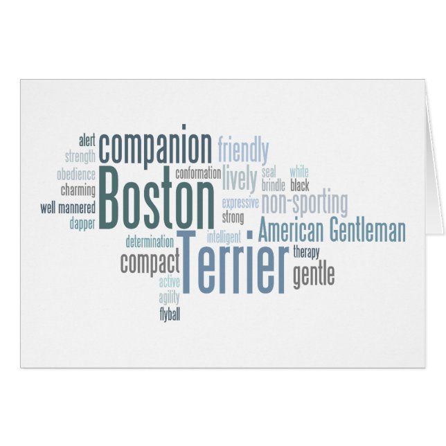 Boston Terrier Hälsningskort (Framsidan Horizontal)