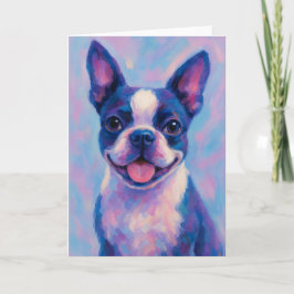Boston Terrier-hälsningskort - tomt kort