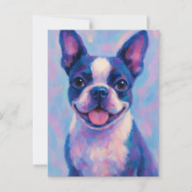 Boston Terrier-hälsningskort - tomt kort