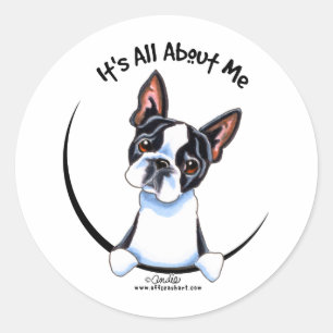 Boston Terrier har allt om mig Runt Klistermärke