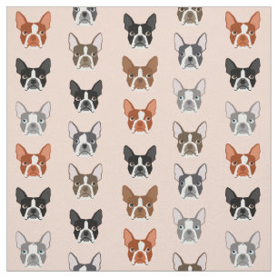 Boston Terrier Head väv - söta hundar Tyg