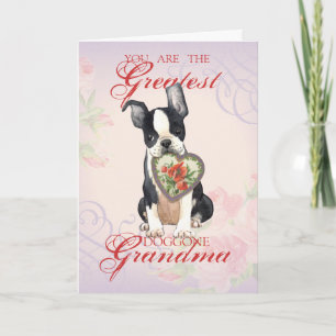 Boston Terrier Heart Grandma Kort