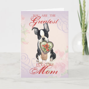 Boston Terrier Heart Mamma Kort
