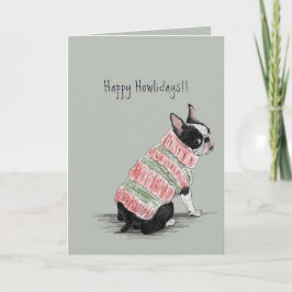 Boston Terrier Helgdag Card Helgkort