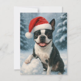 Boston Terrier Helgdag Card Vykort