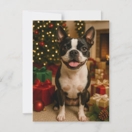 Boston Terrier Helgdag Card Vykort