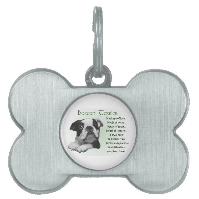 Boston Terrier Heritage of Kärlek ID-bricka Husdjur (Framsidan)