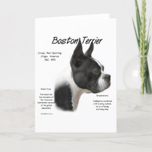 Boston Terrier-historikdesign Helgkort
