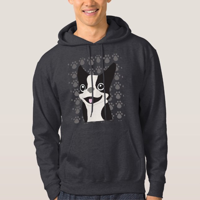 Boston Terrier Hoodie (Framsida)