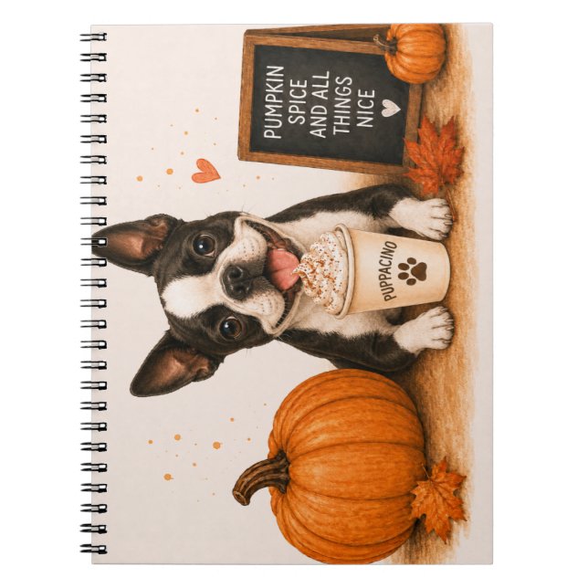 Boston Terrier Höst Café Anteckningsbok (Framsidan)