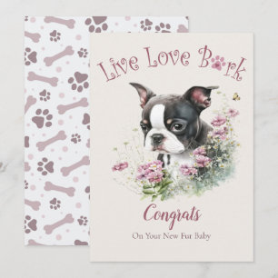 Boston Terrier Hund Adoption, Gotcha Day Kort