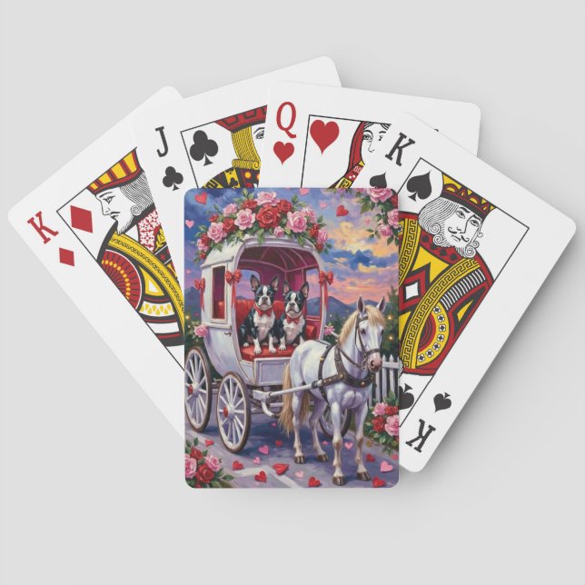 Boston Terrier Hund Alla hjärtans dag Casinokort (Baksidan)