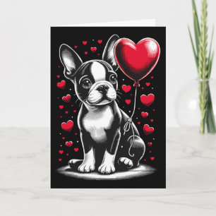 Boston Terrier Hund Alla Hjärtans Dag Hundägare Va Kort