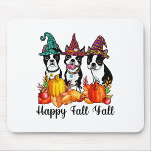 Boston Terrier Hund älskare Fall Ya'll Halloween C Musmatta