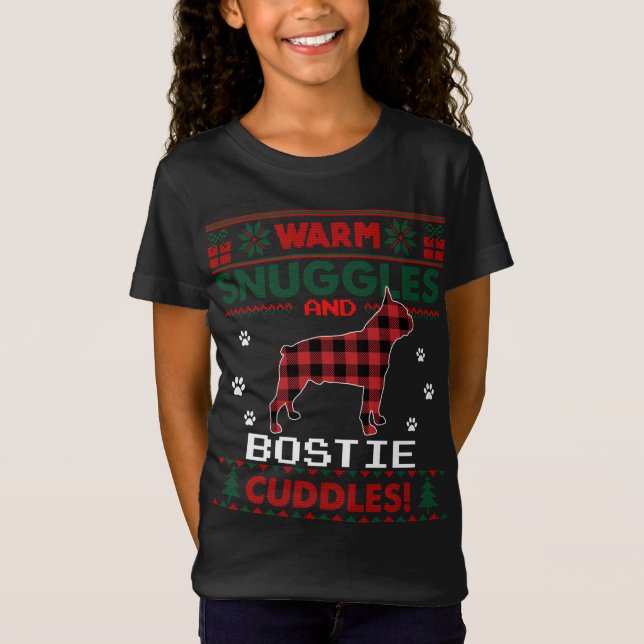 Boston Terrier Hund älskare Gift Bostie Ugly Chris T Shirt (Framsida)