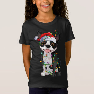 Boston Terrier Hund älskare Julafton Santa Boston  T Shirt