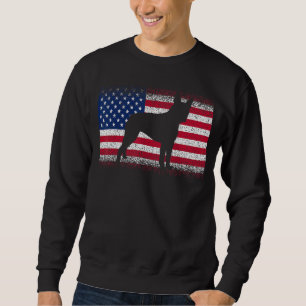 Boston Terrier Hund & American Flagga Patriotic ju Lång Ärmad Tröja