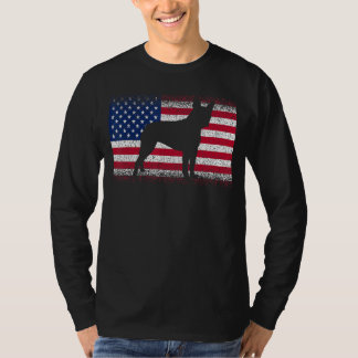 Boston Terrier Hund & American Flagga Patriotic ju T Shirt