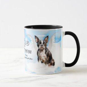 Boston Terrier Hund Angel Anpassningsbar Pet Memor Mugg