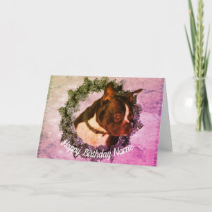Boston Terrier Hund Art Personlig Birthday Card Kort