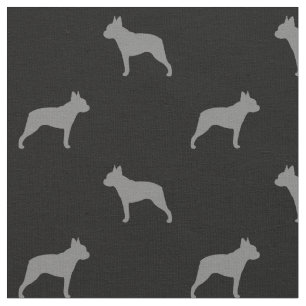 Boston Terrier Hund aveln Silhouettes Mönster Tyg