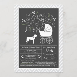 Boston Terrier Hund Baby Shower Inbjudningar