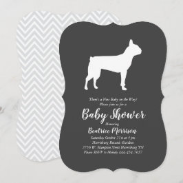 Boston Terrier Hund Baby Shower Inbjudningar