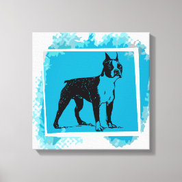 Boston Terrier hund Canvastryck