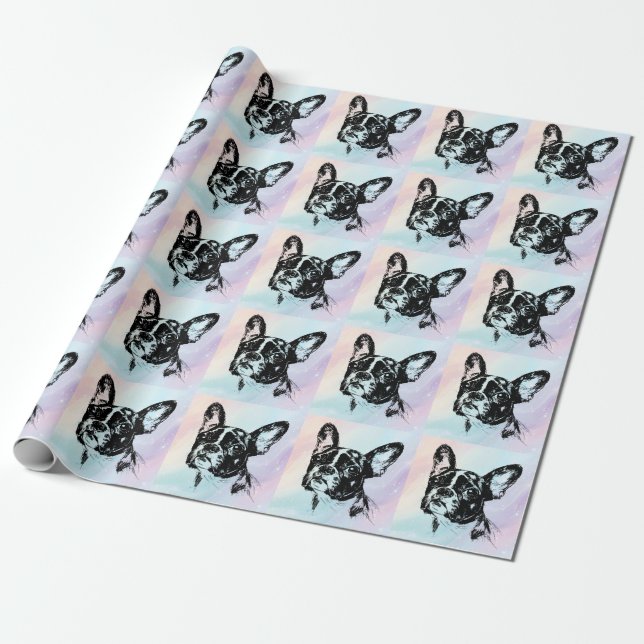Boston Terrier Hund Chic Art Design Presentpapper (Utrullad)