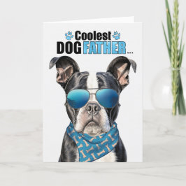 Boston Terrier Hund Coolest Pappa Fars dag Helgkort