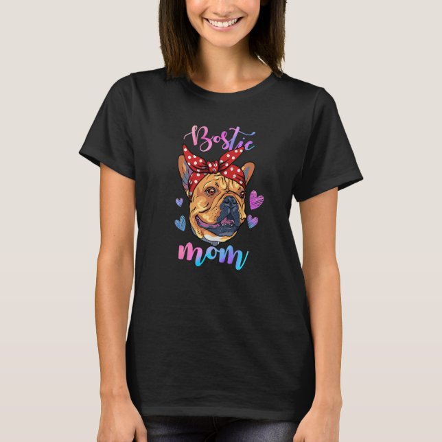 Boston Terrier Hund Cute mamma mamma mor T Shirt (Framsida)