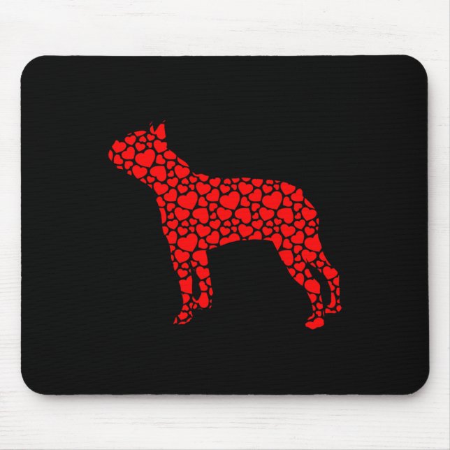 Boston Terrier Hund Cute Silhouette Heart Valentin Musmatta (Framsidan)
