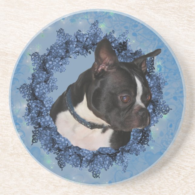 Boston Terrier Hund Drink Underlägg (Framsidan)