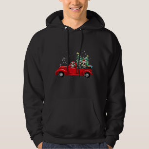 Boston Terrier Hund Driving Julafton Lastbil jul Hoodie