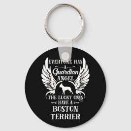 Boston Terrier Hund Guardian Angel Nyckelring