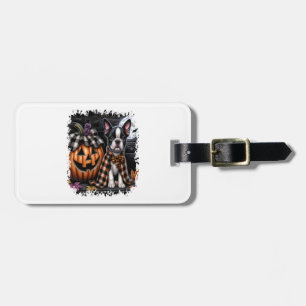 Boston Terrier Hund Halloween Bagagebricka
