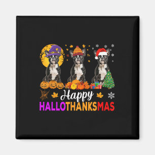 Boston Terrier Hund Halloween jul HalloTack Magnet