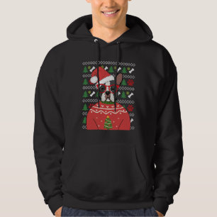 Boston Terrier Hund Helgdag jul Julafton Relaxed Hoodie