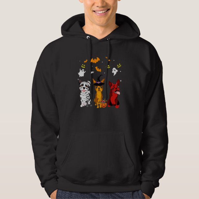 Boston Terrier Hund Hoodie (Framsida)