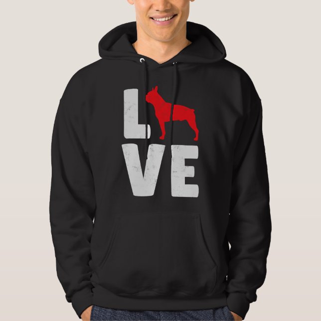Boston Terrier Hund Hoodie (Framsida)