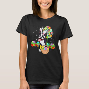 Boston Terrier Hund Hunting Egg Träd Bunny Påsk D T Shirt