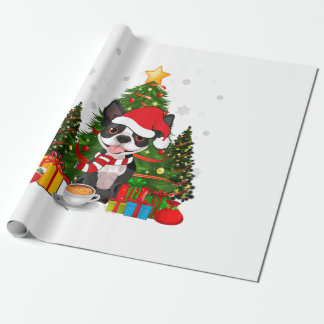 Boston Terrier-Hund jul är ett gift-kaffe-ljus Presentpapper