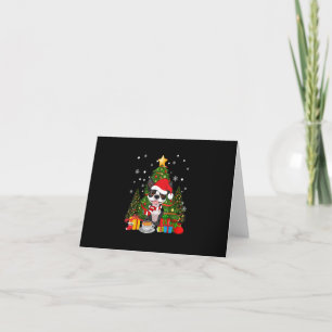 Boston Terrier-Hund jul är ett gift-kaffe-ljus Tack Kort
