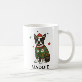 Boston Terrier Hund Jul Tröja Kaffemugg