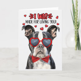 Boston Terrier Hund Made for Loving You Valentine Helgkort